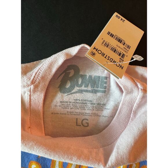 NWT Nordstrom David Bowie Space Oddity Pink Baby Tee - Picture 4 of 5